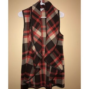 Orange and Brown Flannel Boutique Vest